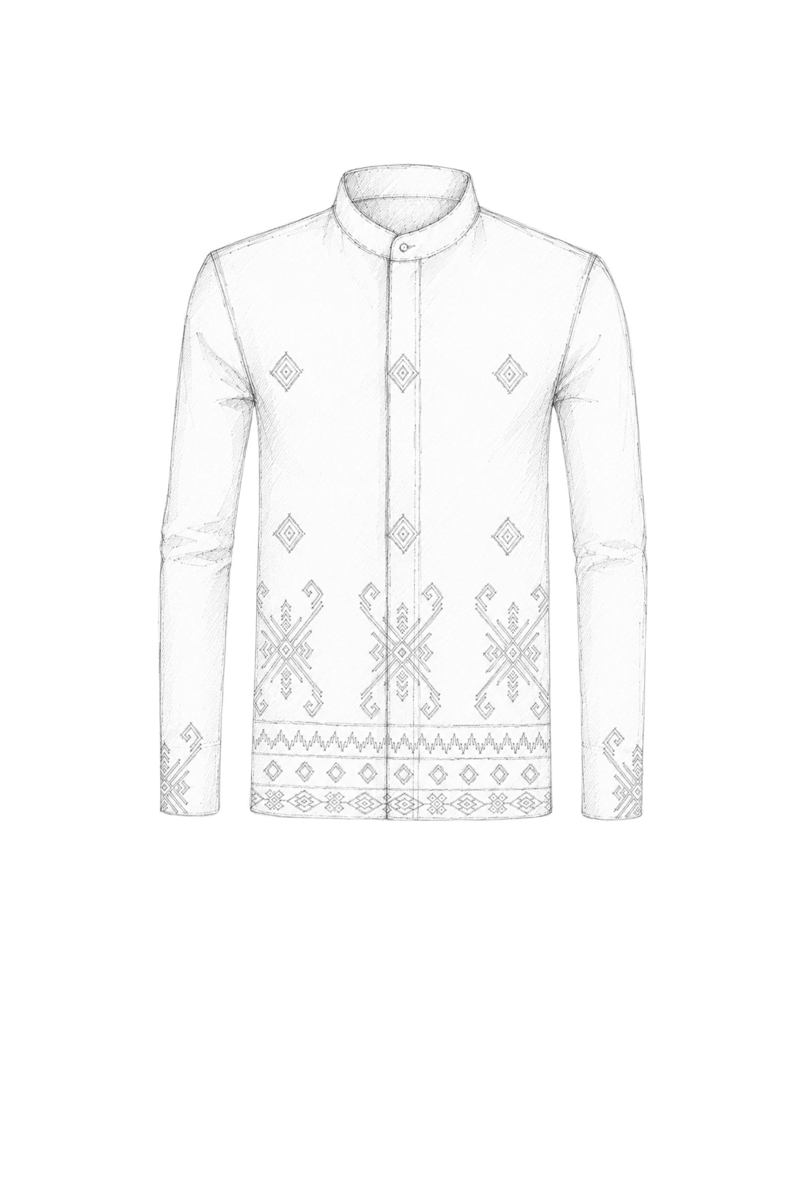 Kemeja Batik Pria- Kerah Mandarin