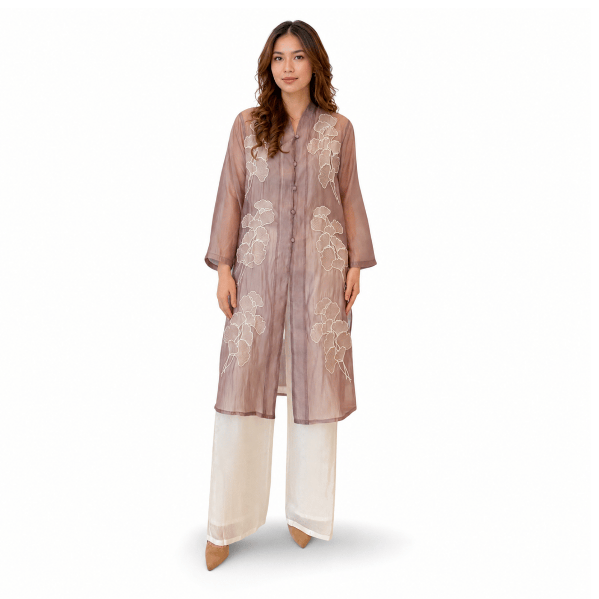 Tunik Sharon Embroidery Long Sleeve-Seri Tulip [HANYA TUNIK]