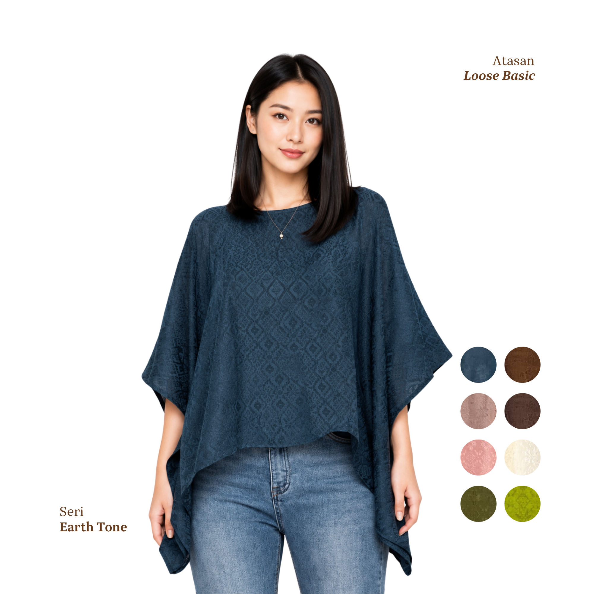 Loose Basic Viscose Polos-Earth Tone [Hanya Atasan]