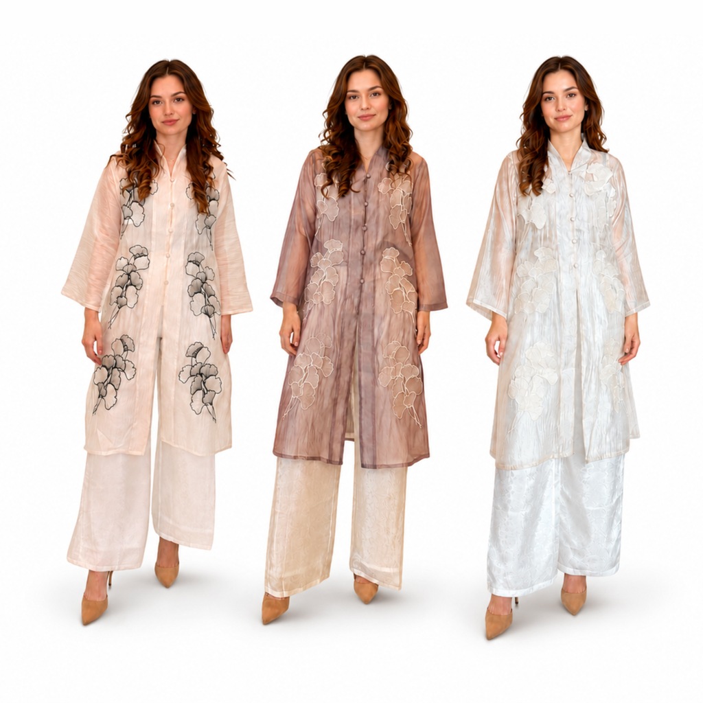 Tunik Sharon Embroidery Long Sleeve-Seri Tulip [HANYA TUNIK]