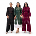 Tunik Selly Long Sleeve-Seri Bunga Pencar [HANYA TUNIK]