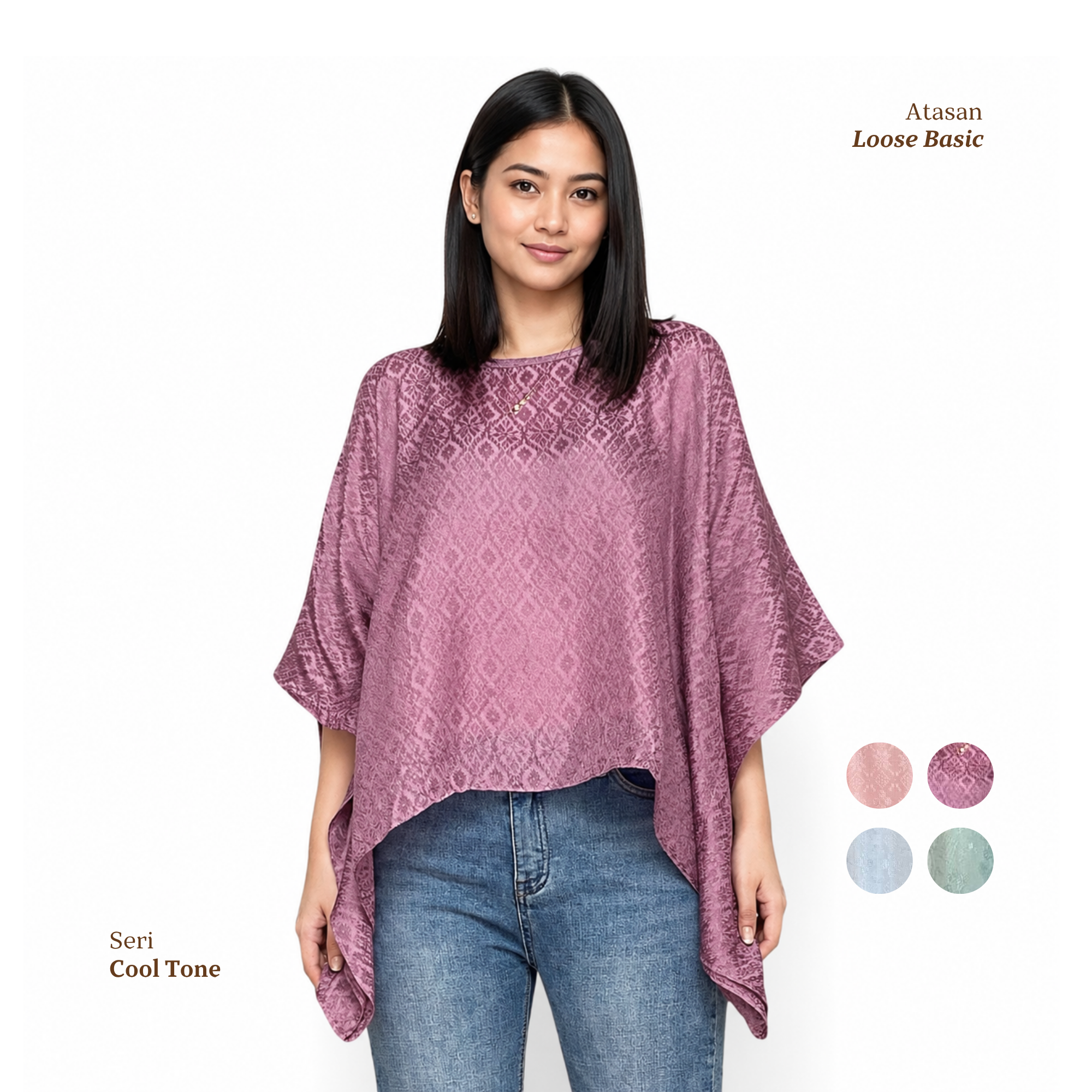 Loose Basic Viscose Polos-Cool Tone [Hanya Atasan]