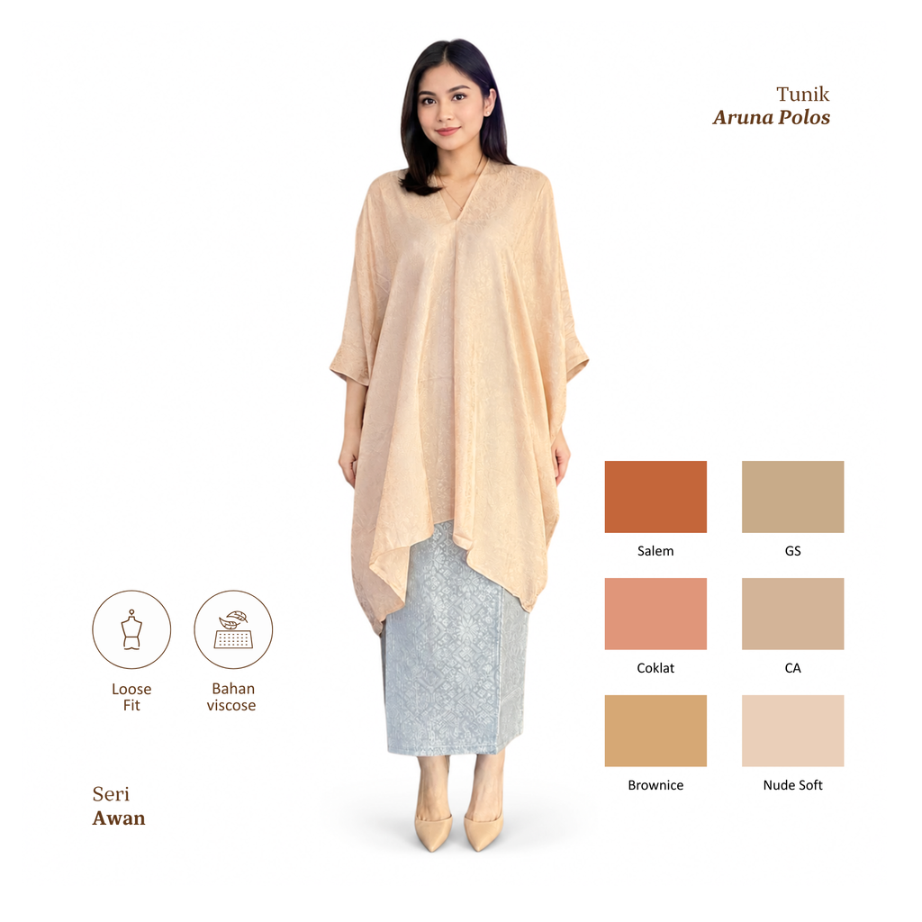 Aruna Plain Tunic - Cocoa Series [Top Only]