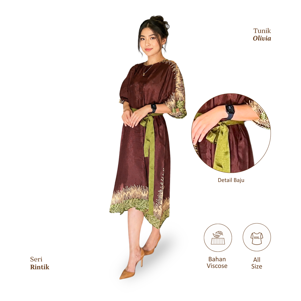Tunik Olivia-Seri Rintik