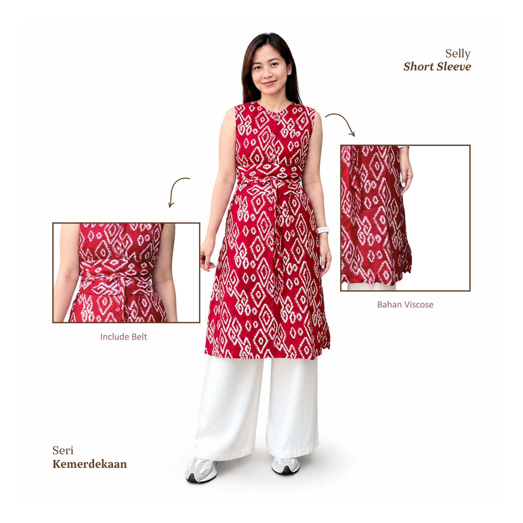 Tunik Selly-Seri Merah Putih [HANYA TUNIK]