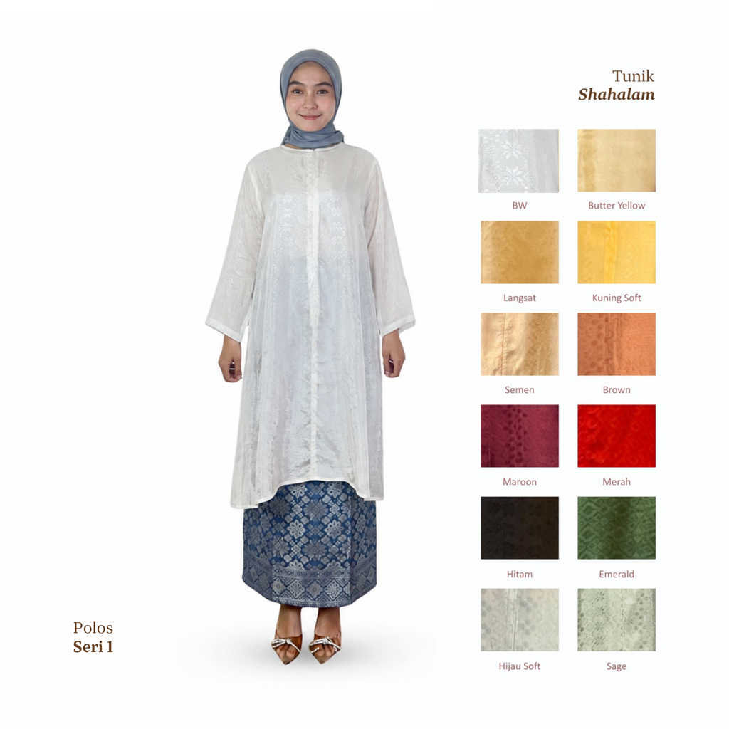 Tunik Shahalam Viscose Polos-Seri 1 [Hanya Atasan]