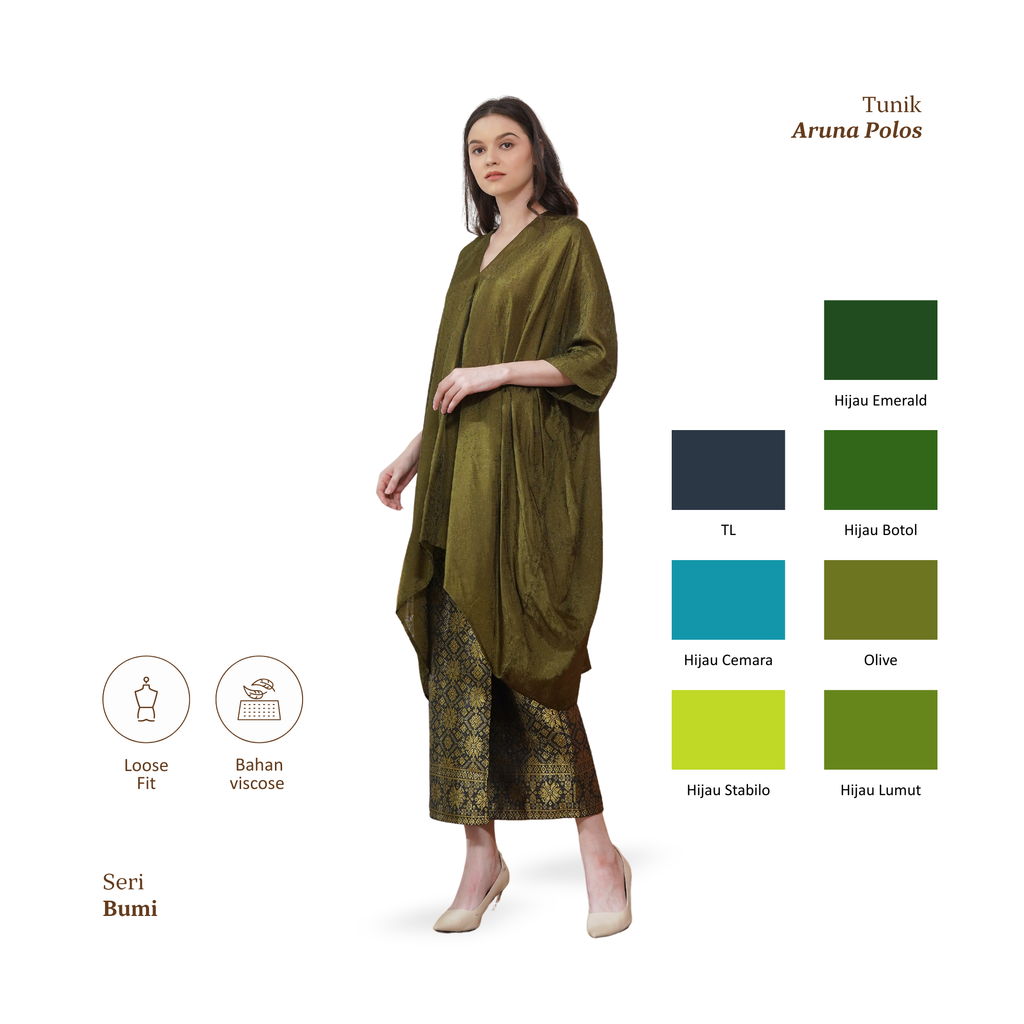 Tunik Aruna Polos-Seri Rimba [Hanya Atasan]