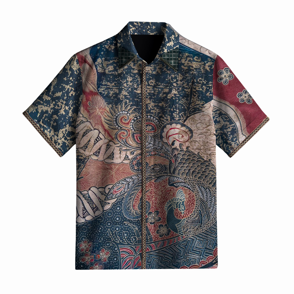 Men's Batik Shirt Short Sleeve Premium-Regular Fit-Nature Series