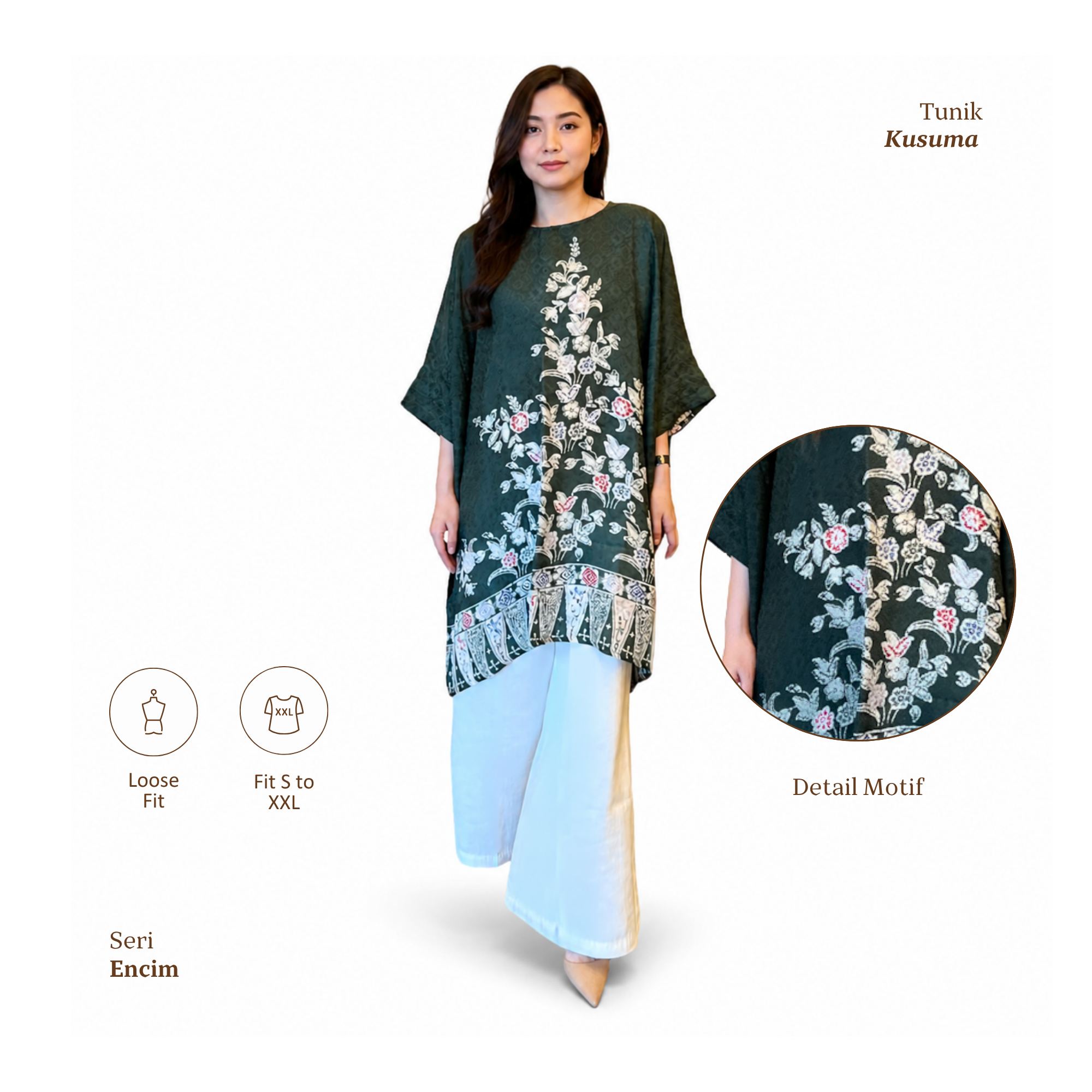 Tunik Kusuma Motif-Seri Encim [HANYA TUNIK]