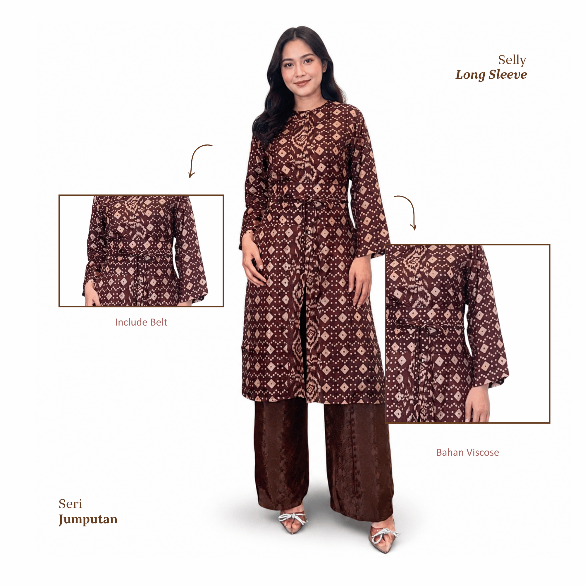 Tunik Selly Long Sleeve-Seri Jumputan [HANYA TUNIK]