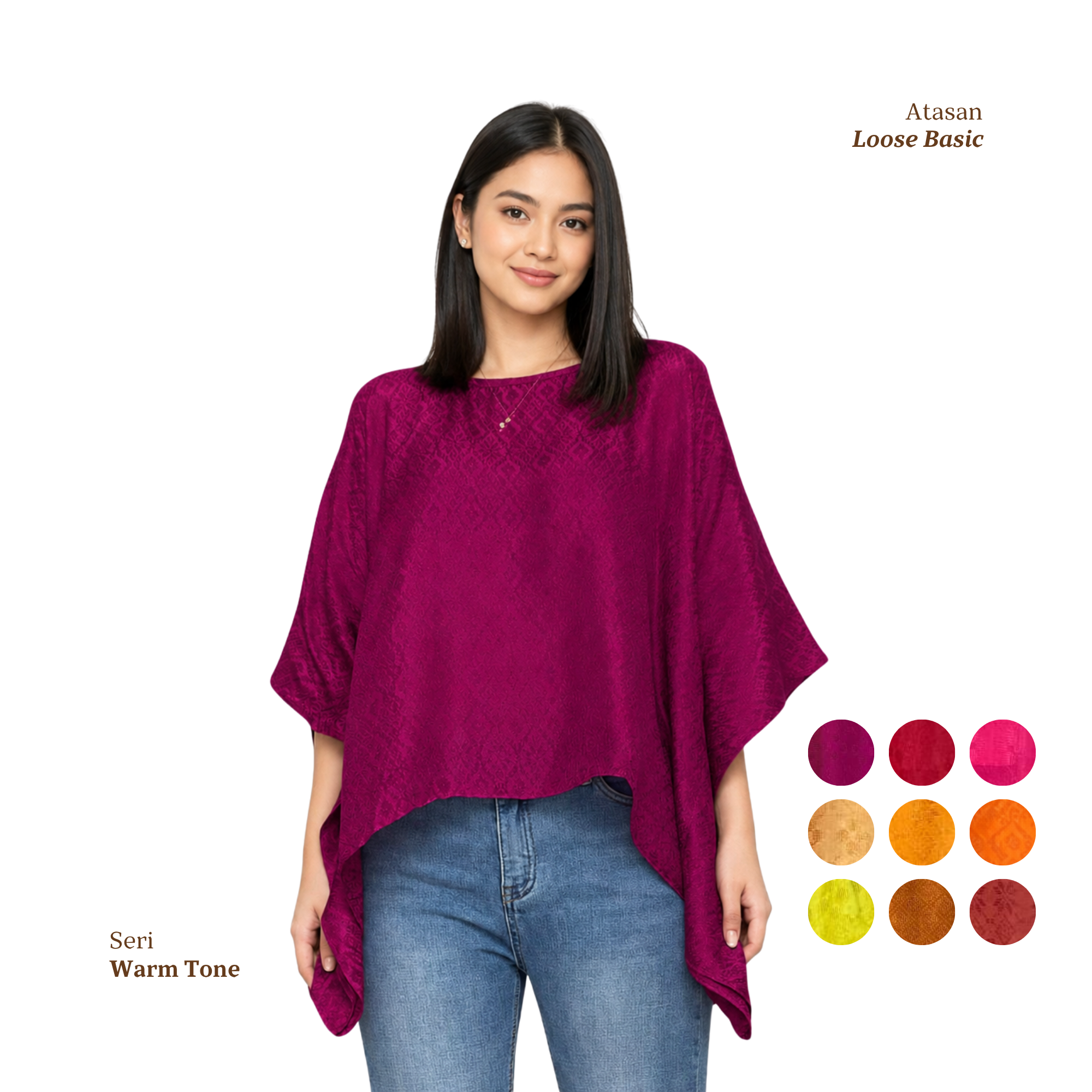 Loose Basic Viscose Polos-Warm Tone [Hanya Atasan)