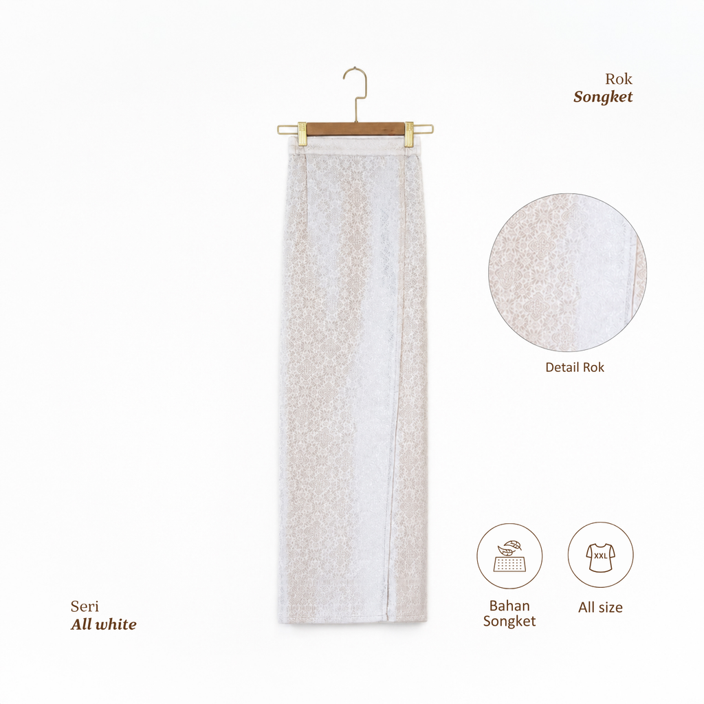 Rok Songket-Seri All White