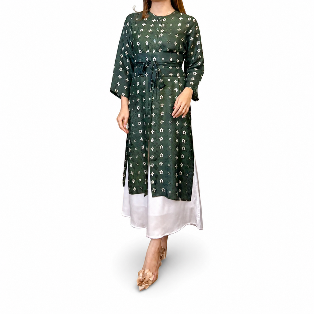 Tunik Selly Long Sleeve-Seri Bunga Pencar [HANYA TUNIK]
