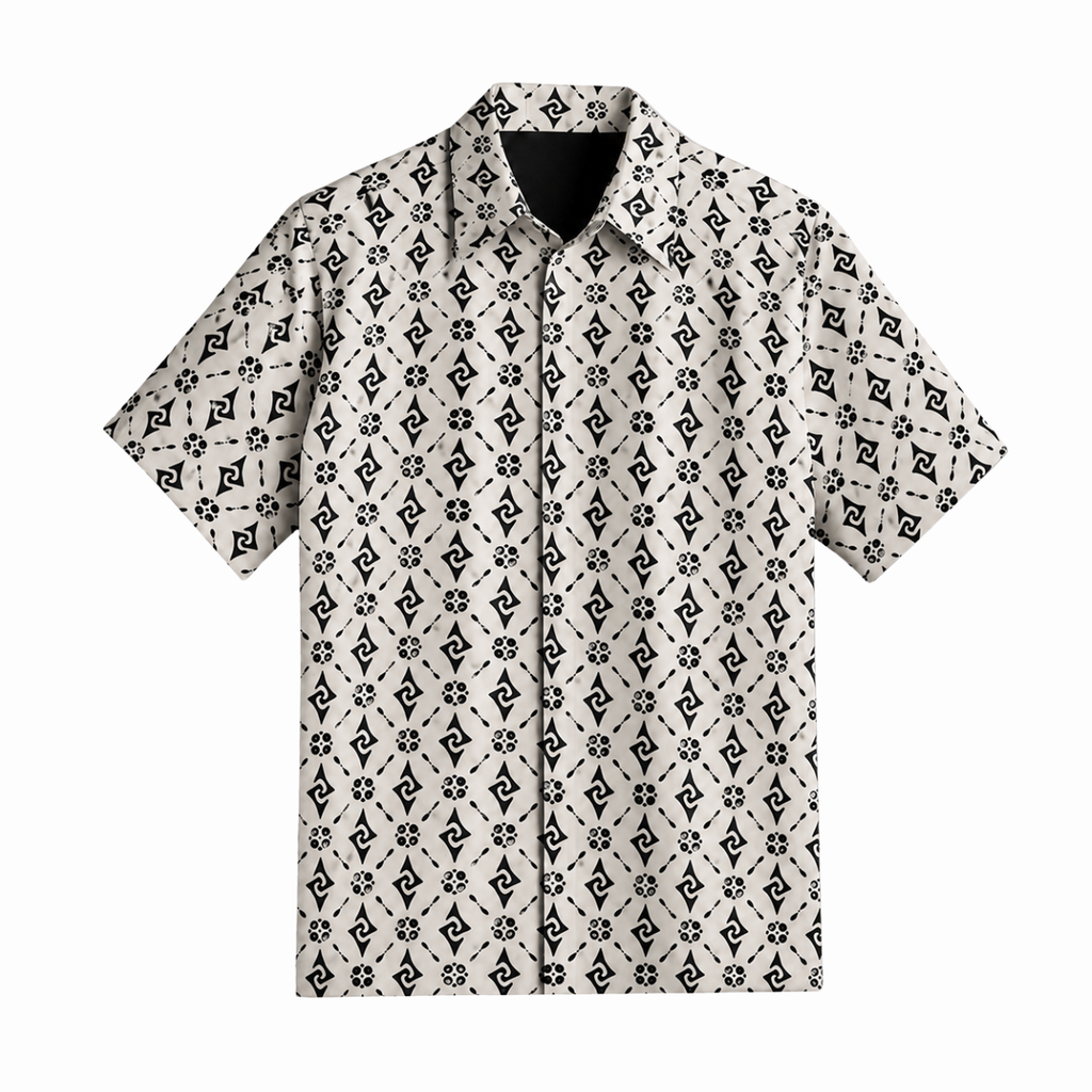 Kemeja Batik Pria Short Sleeve-Regular Fit-Motif Geometric