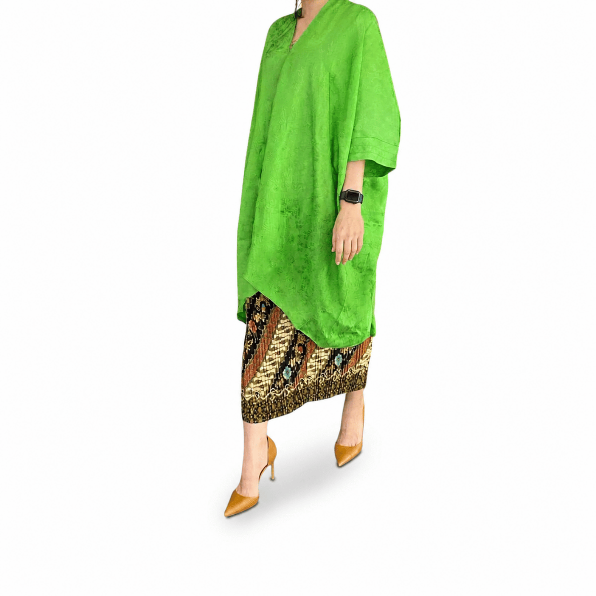 Tunik Aruna Polos-Seri Daun [Hanya Atasan]