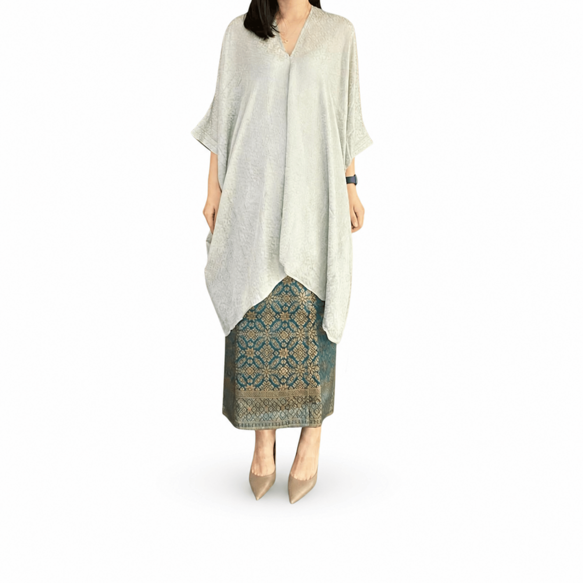 Tunik Aruna Polos-Seri Daun [Hanya Atasan]