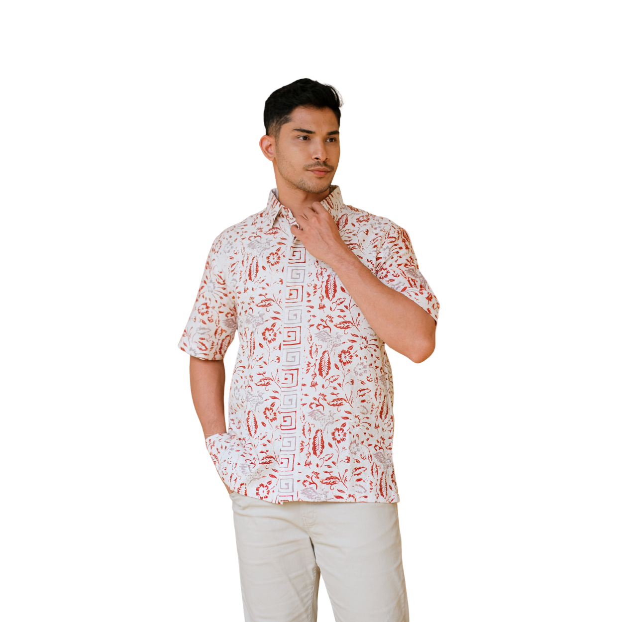 Kemeja Pria Short Sleeve-Regular Fit-Seri Kabut Sendu