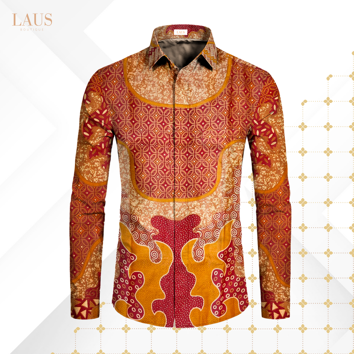 Men's Batik Shirt Long Sleeve-Slim Fit-Classic Series