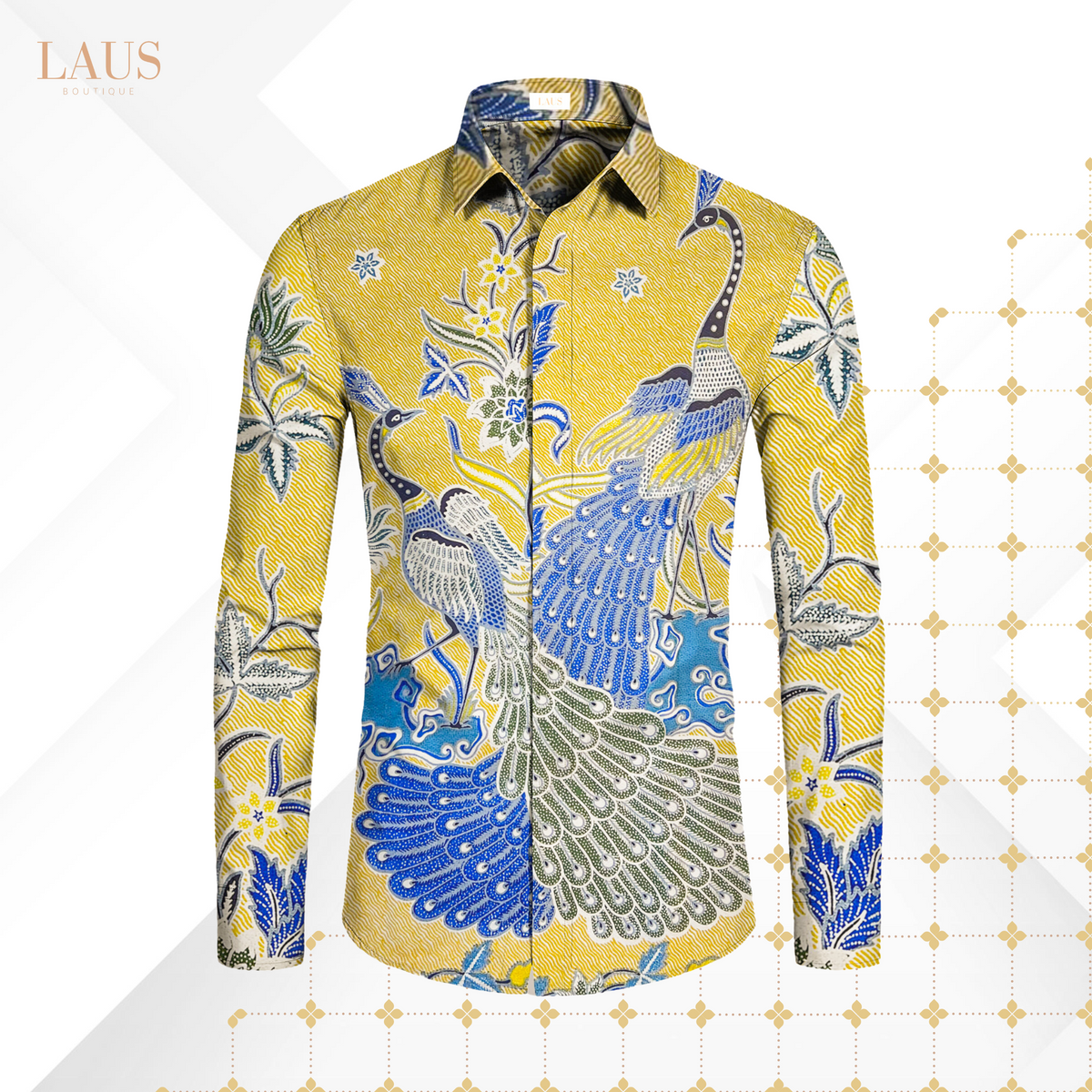 Men's Batik Shirt Long Sleeve-Slim Fit-Pavo Series