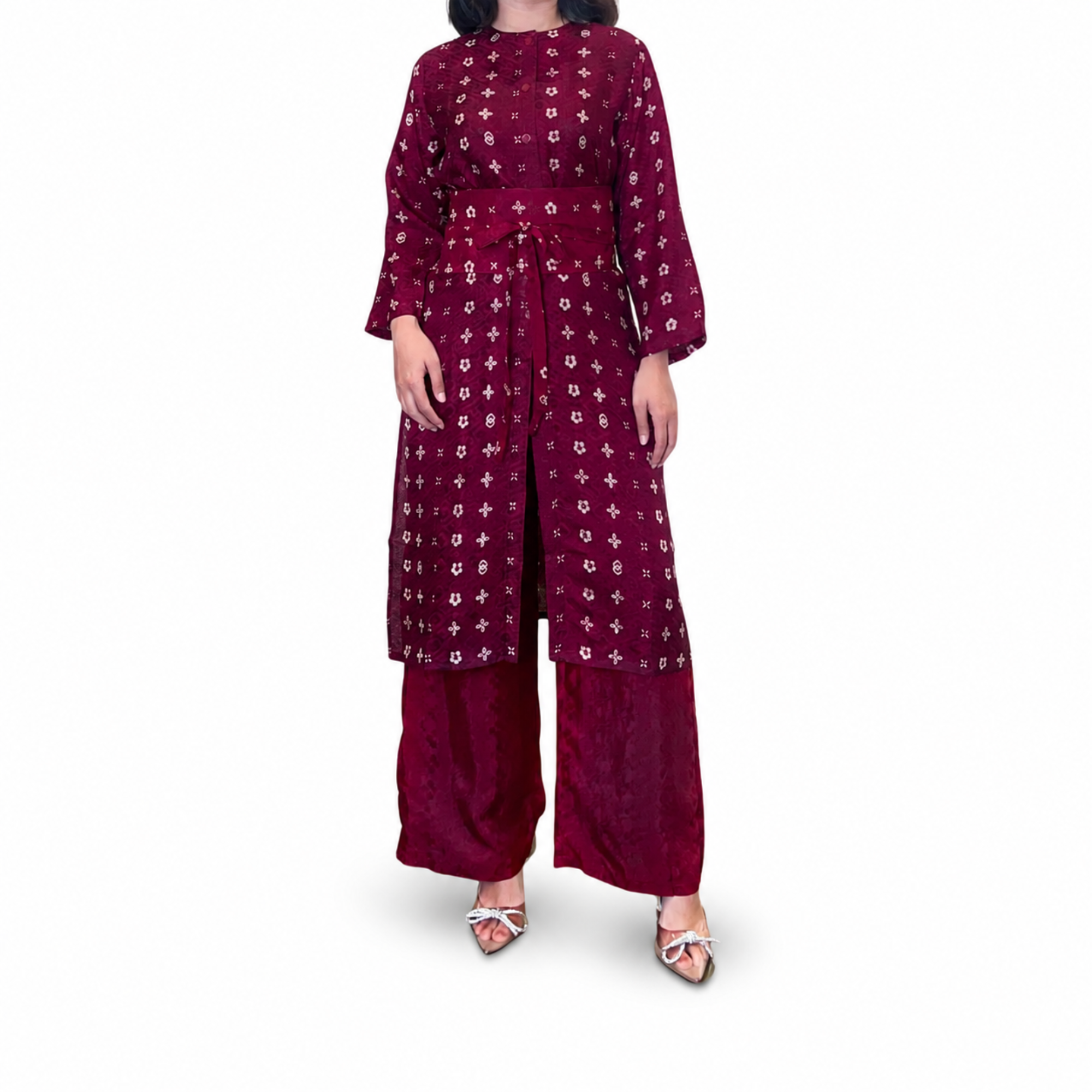 Tunik Selly Long Sleeve-Seri Bunga Pencar [HANYA TUNIK]