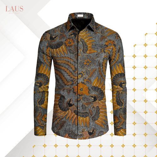 Kemeja Batik Pria Long Sleeve-Slim Fit-Seri Klasik