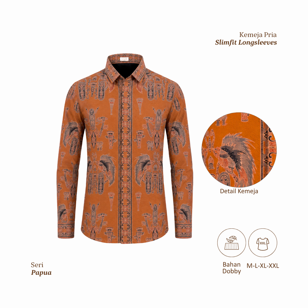 Kemeja Batik Pria Long Sleeve-Slim Fit-Seri Papua