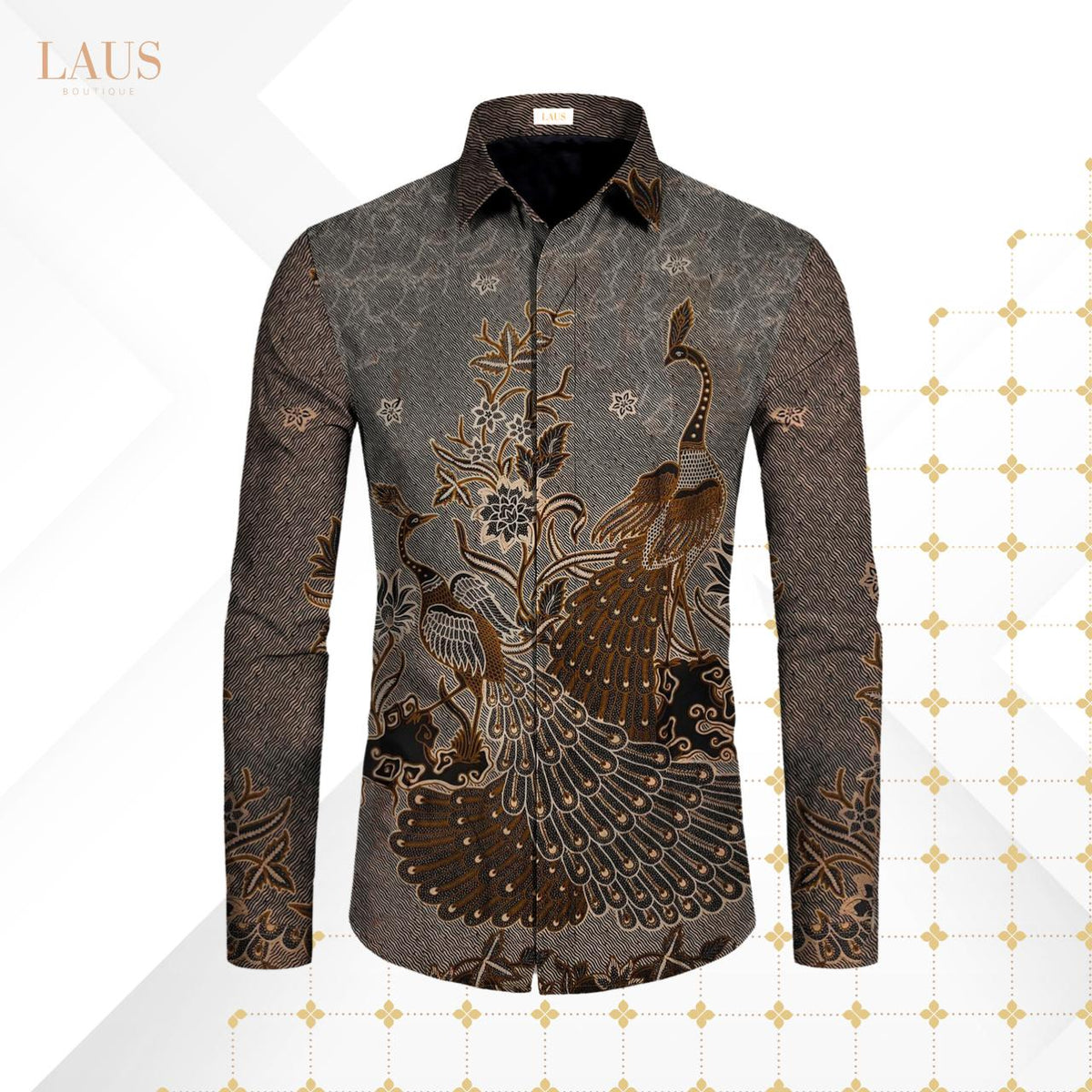 Men's Batik Shirt Long Sleeve-Slim Fit-Pavo Series