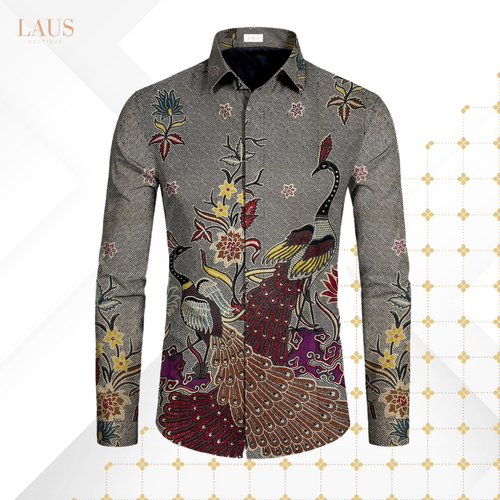 Kemeja Batik Pria Long Sleeve-Slim Fit-Seri Pavo