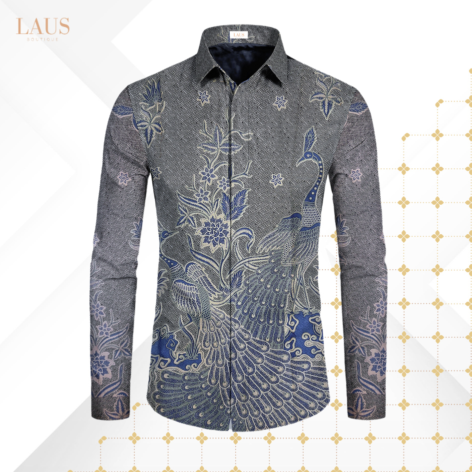 Kemeja Batik Pria Long Sleeve-Slim Fit-Seri Pavo