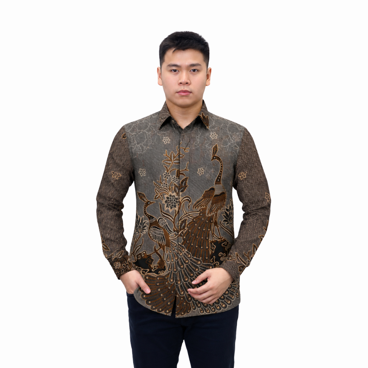 Kemeja Batik Pria Long Sleeve-Slim Fit-Seri Pavo
