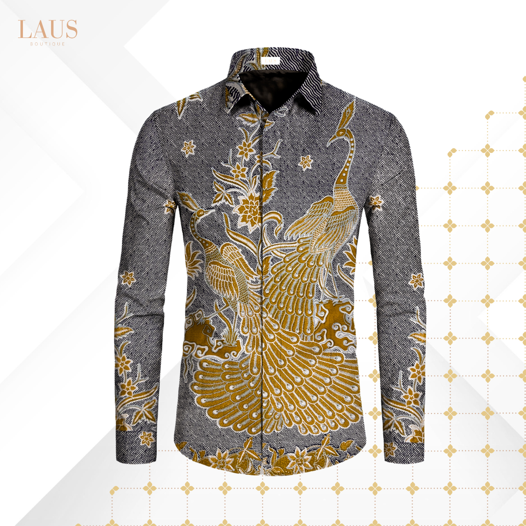 Men's Batik Shirt Long Sleeve-Slim Fit-Pavo Series