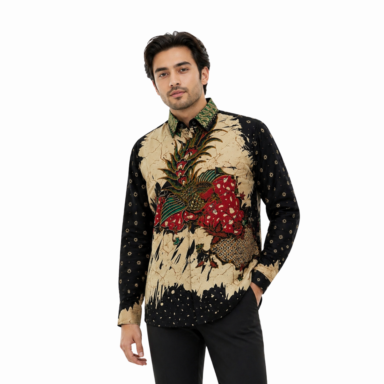 Kemeja Batik Pria Long Sleeve-Slim Fit-Seri Peacock