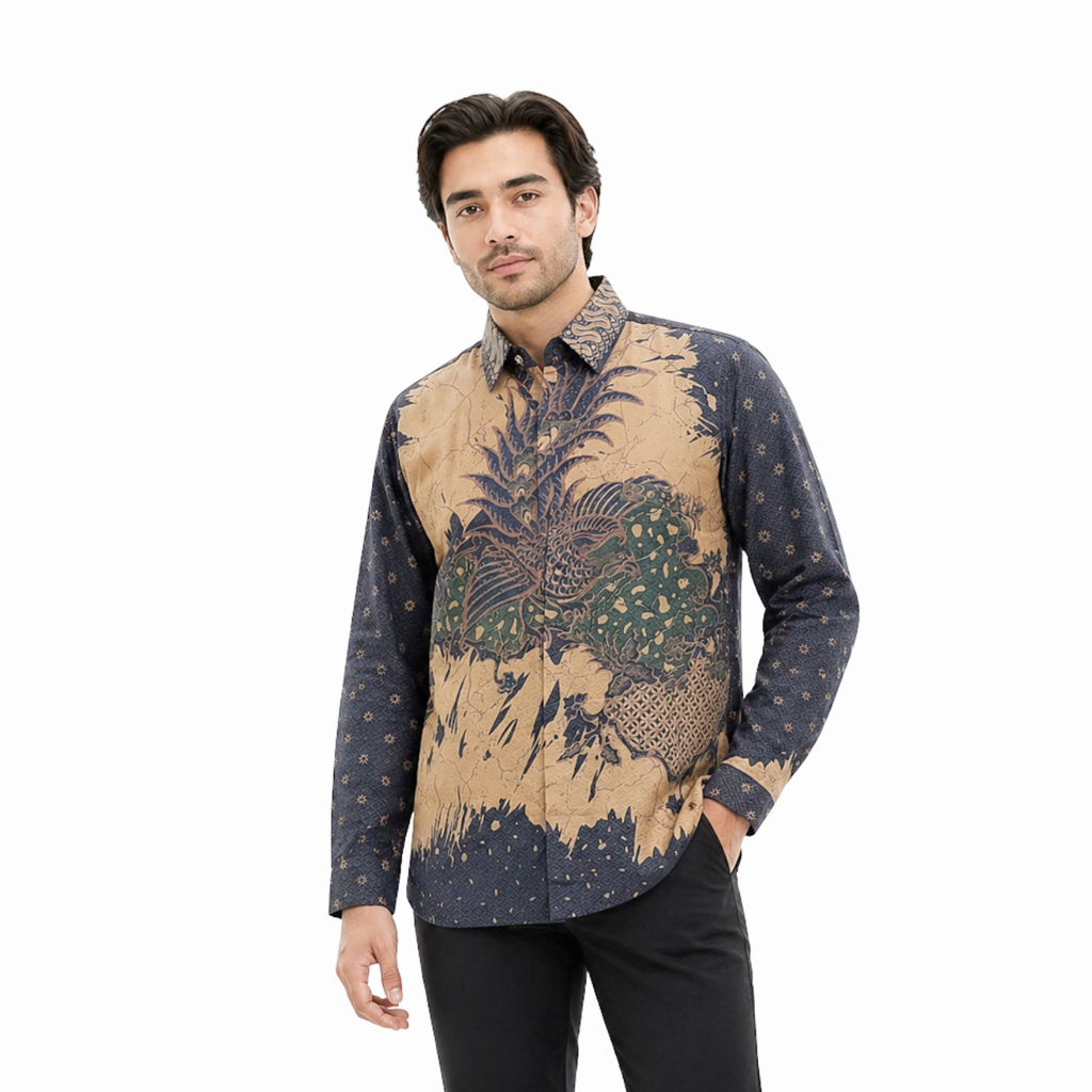 Kemeja Batik Pria Long Sleeve-Slim Fit-Seri Peacock
