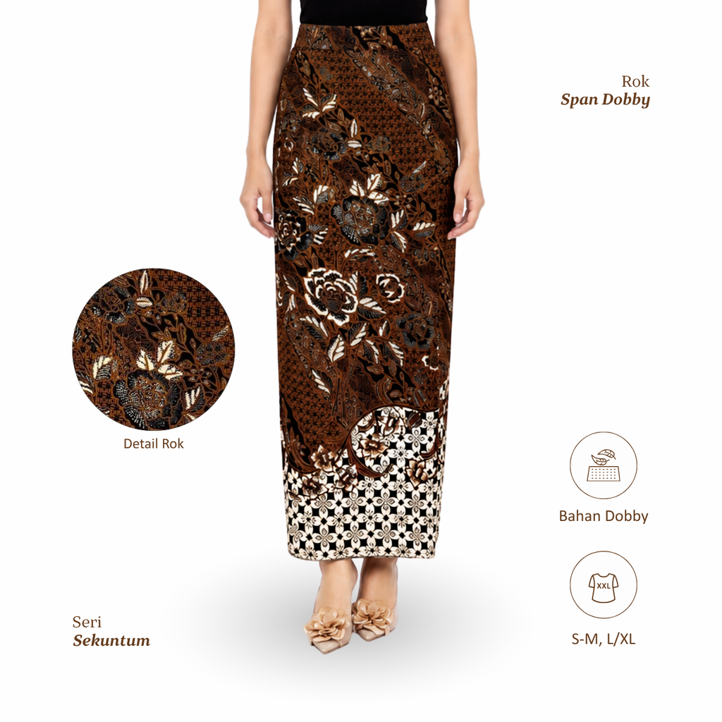 Rok Span Dobby-Seri Sekuntum