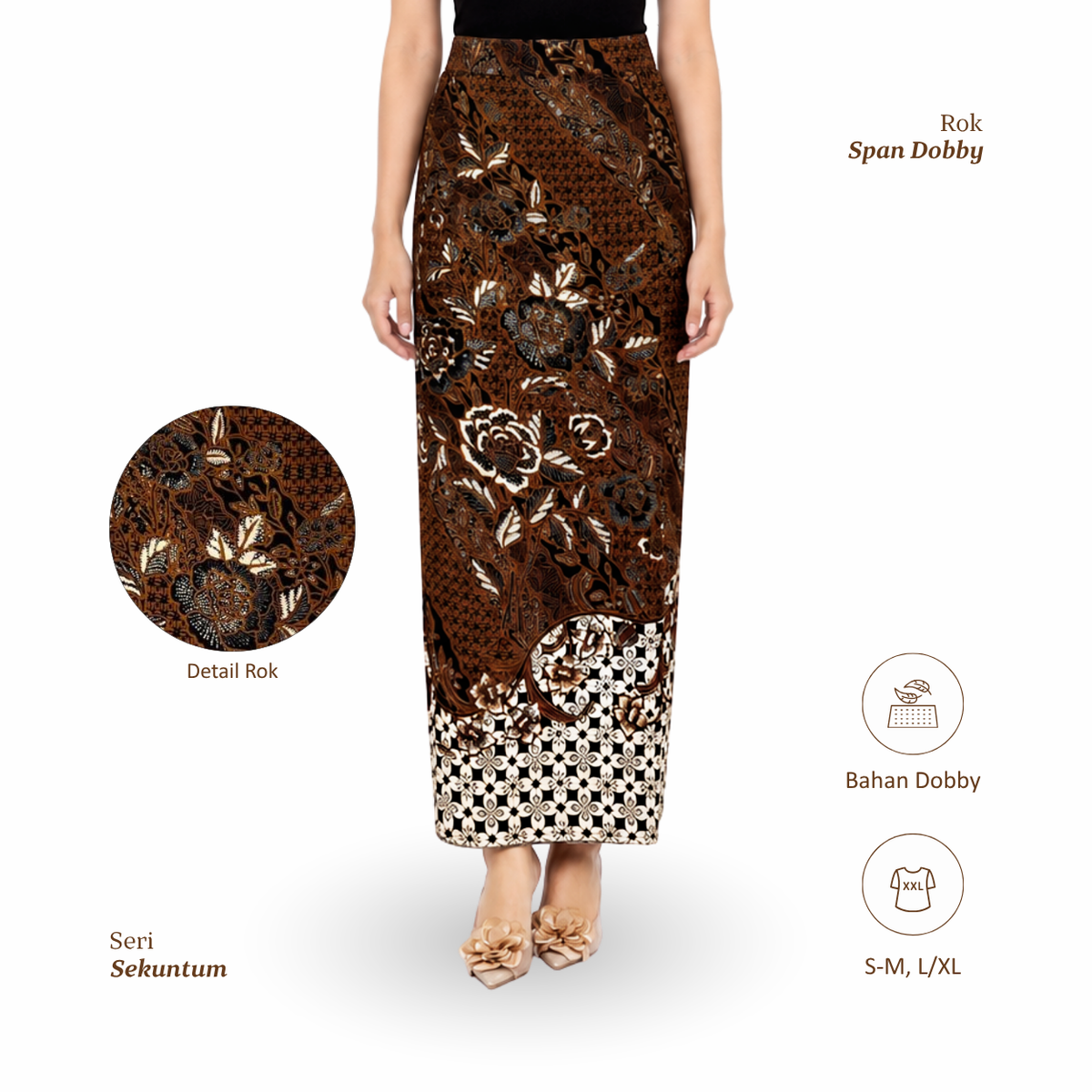 Rok Span Dobby-Seri Sekuntum
