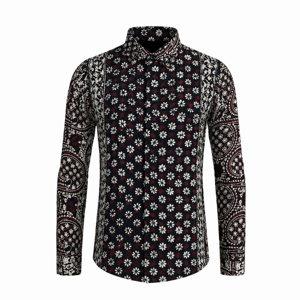 Kemeja Batik Pria Long Sleeve-Slim Fit-Seri Sogan Selendang