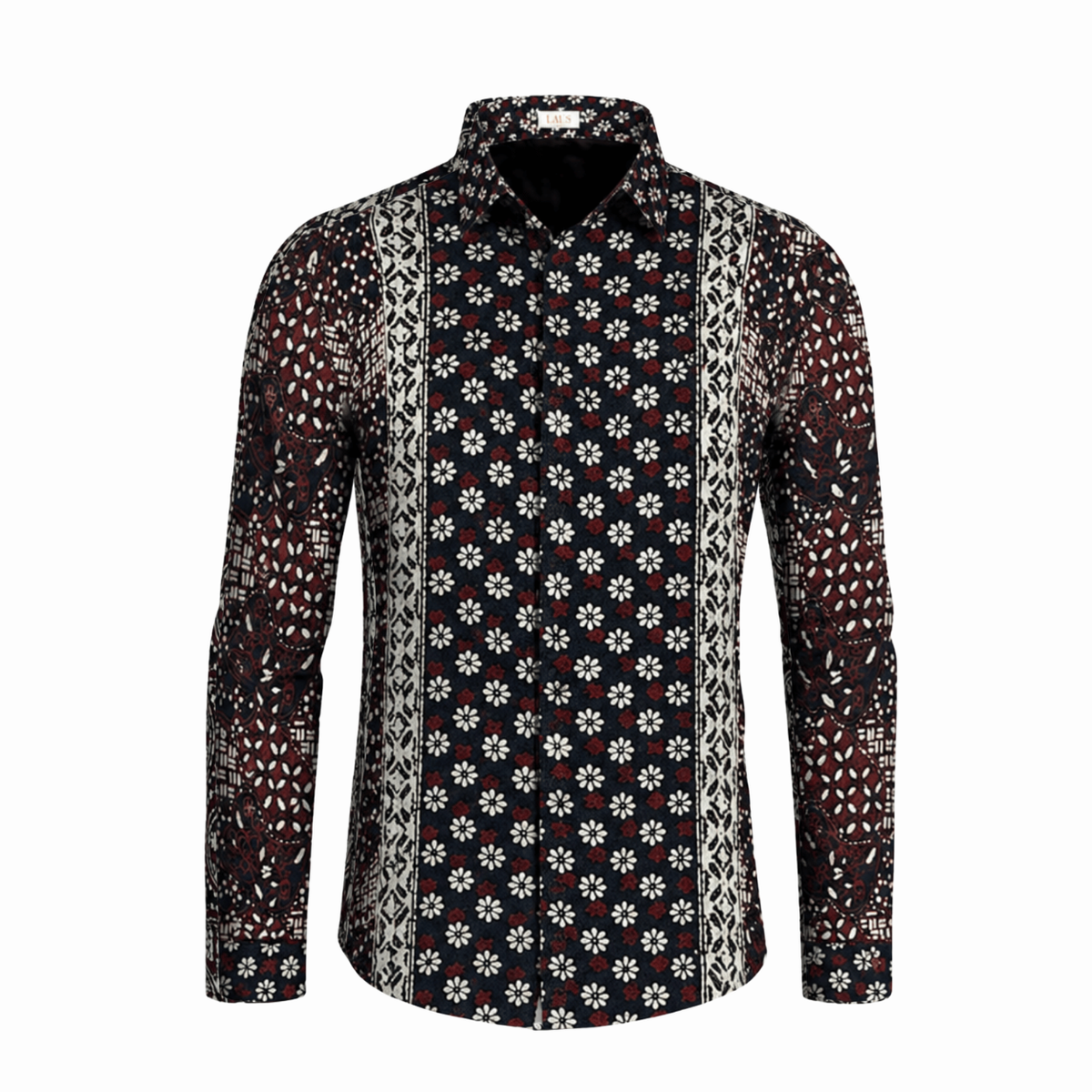 Men's Batik Long-Sleeve Shirt - Slim Fit - Sogan Selendang Series