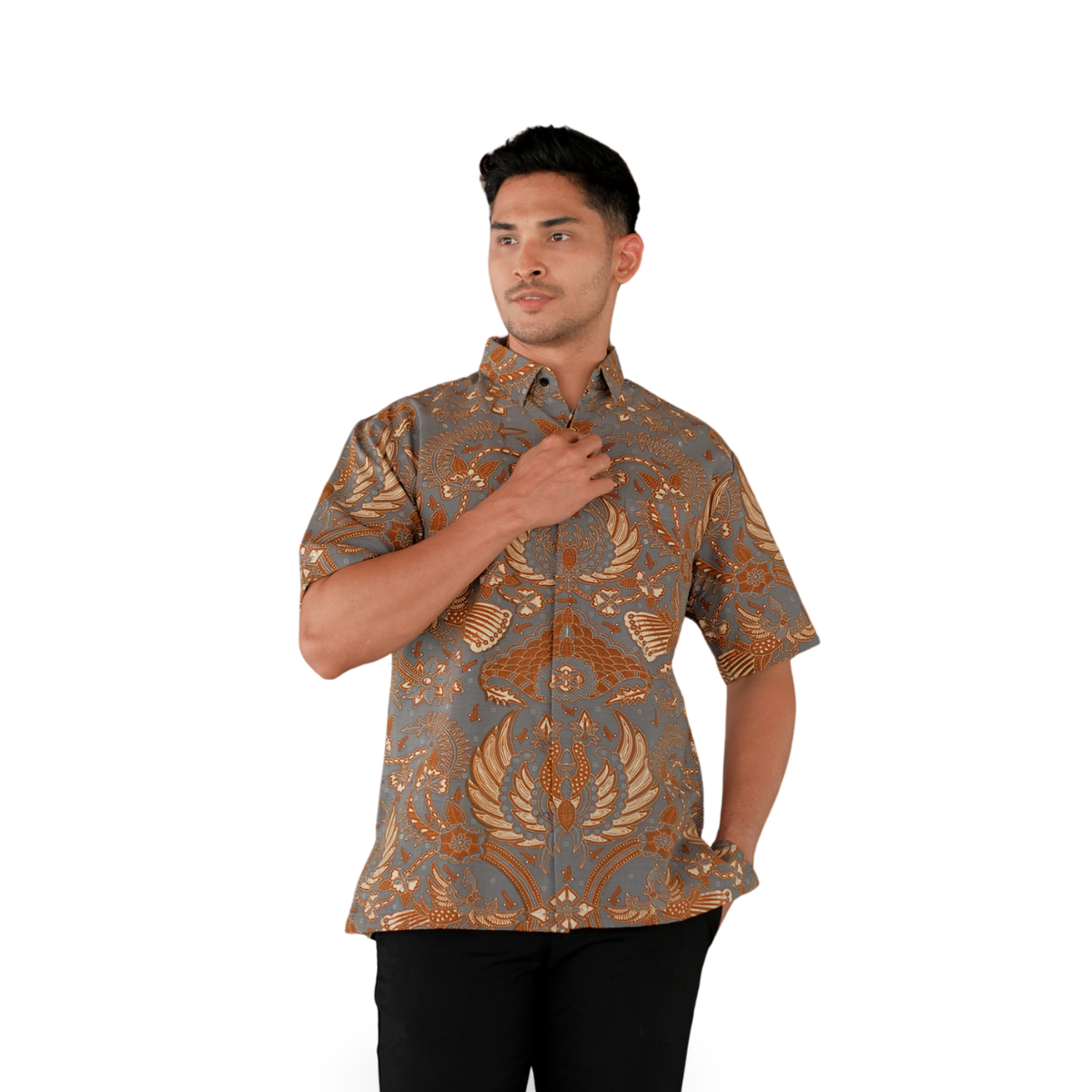 Men's Batik Shirt Short Sleeve-Regular Fit-Sidomulyo Series