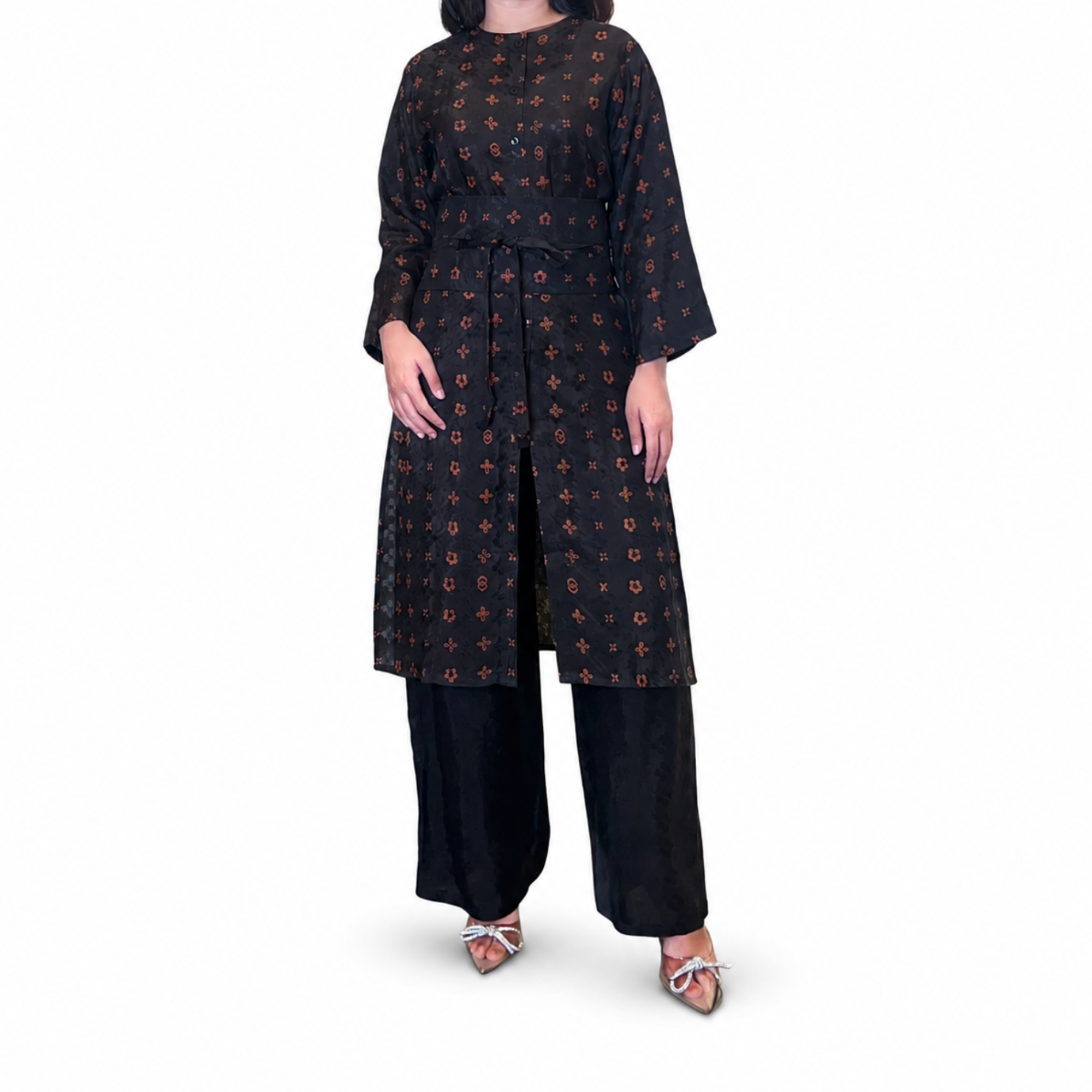 Tunik Selly Long Sleeve-Seri Bunga Pencar [HANYA TUNIK]