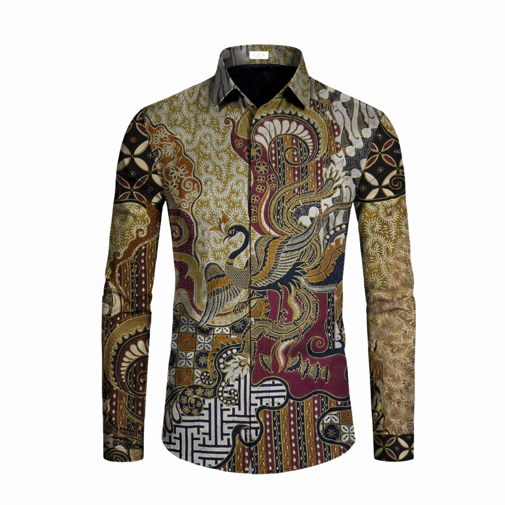 Kemeja Batik Pria Long Sleeve-Slim Fit-Seri Swan