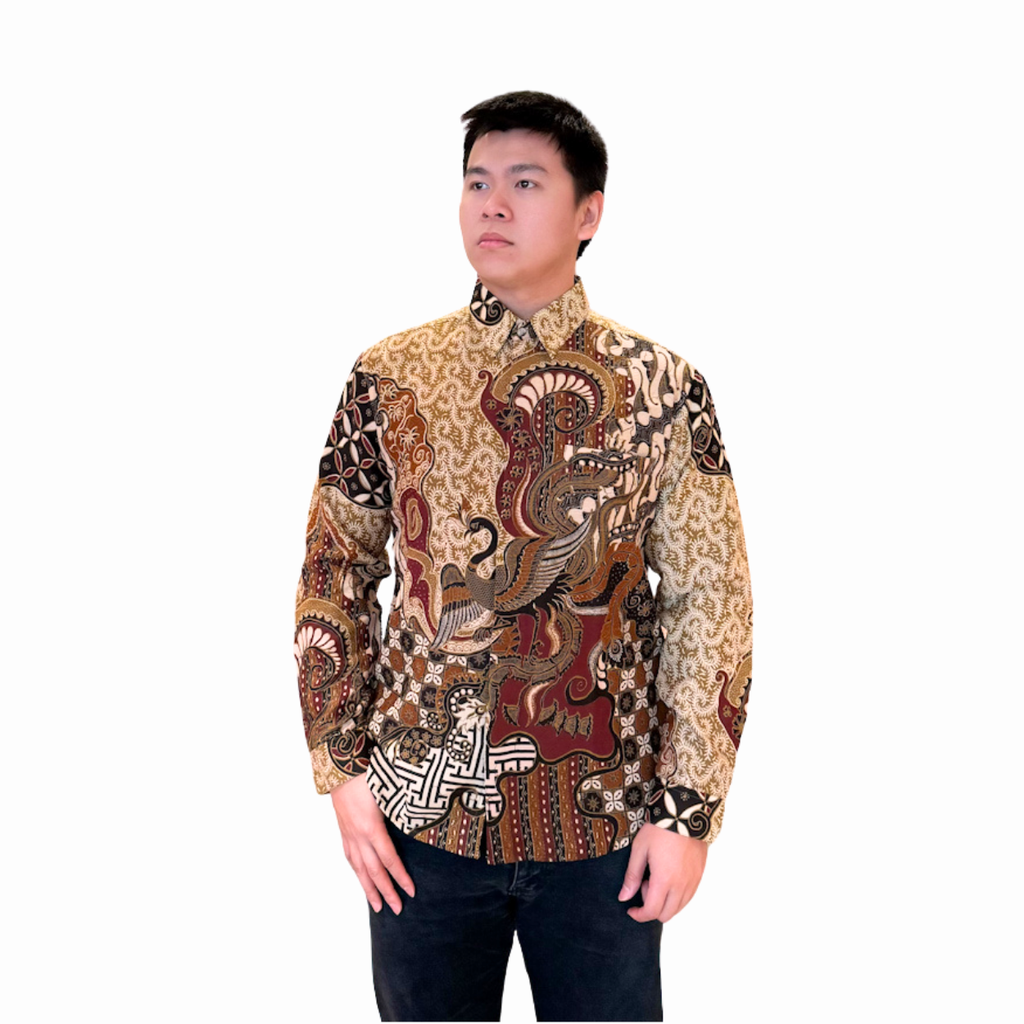 Kemeja Batik Pria Long Sleeve-Slim Fit-Seri Swan