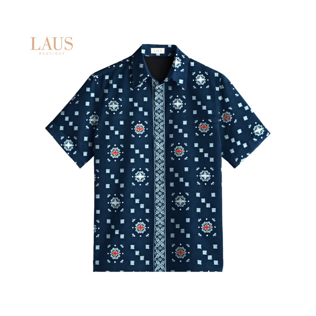 Lausboutique-Kemeja Batik Pria Short Sleeve-Regular Fit-Motif Adikara