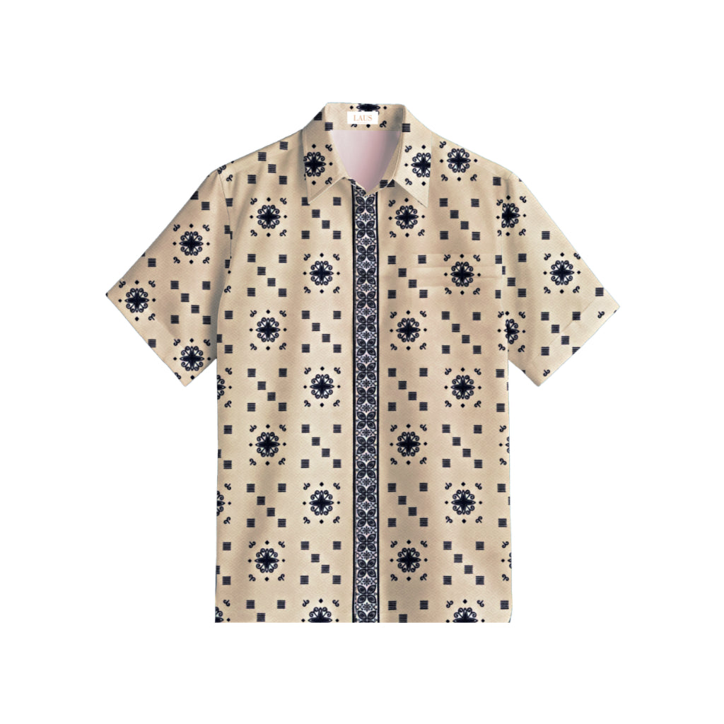 Lausboutique-Kemeja Batik Pria Short Sleeve-Regular Fit-Motif Adikara