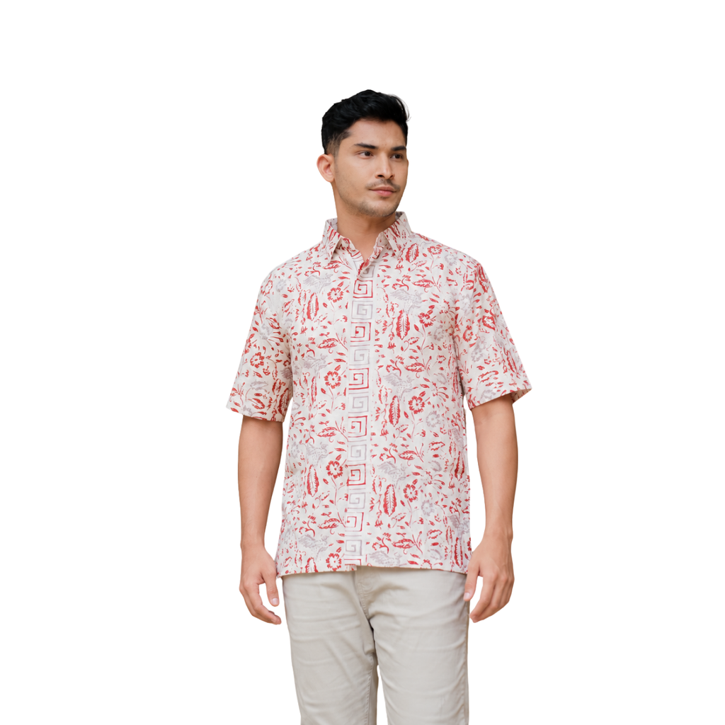 Kemeja Pria Short Sleeve-Regular Fit-Seri Kabut Sendu