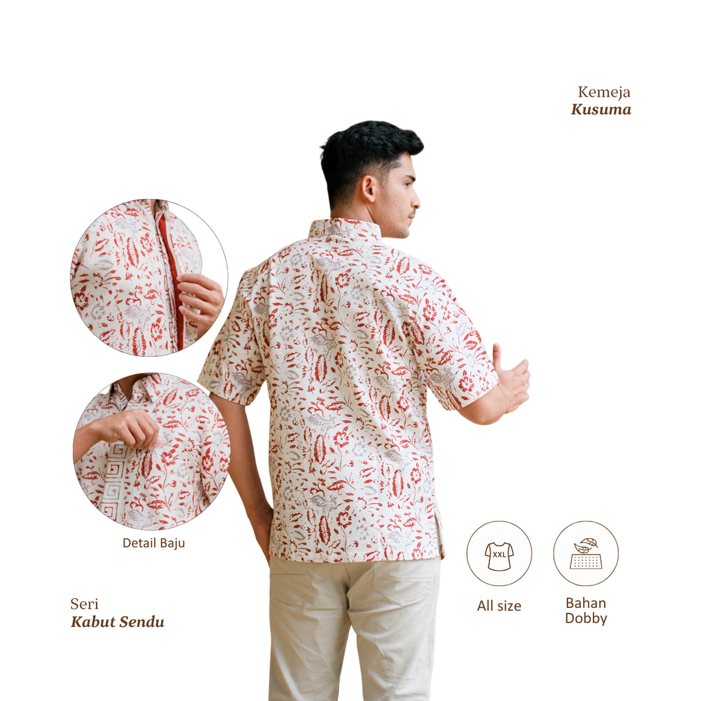 Kemeja Pria Short Sleeve-Regular Fit-Seri Kabut Sendu