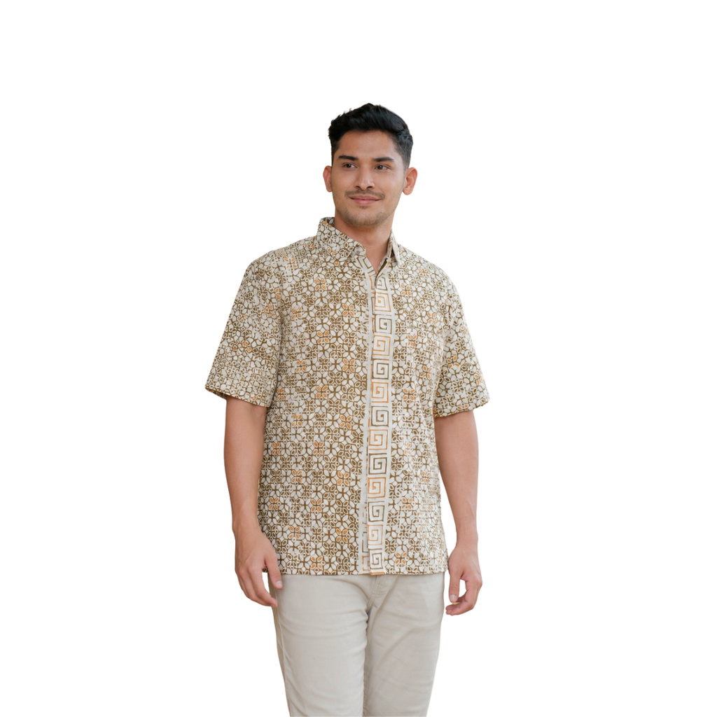 Kemeja Pria Short Sleeve-Regular Fit-Seri Kabut Sendu