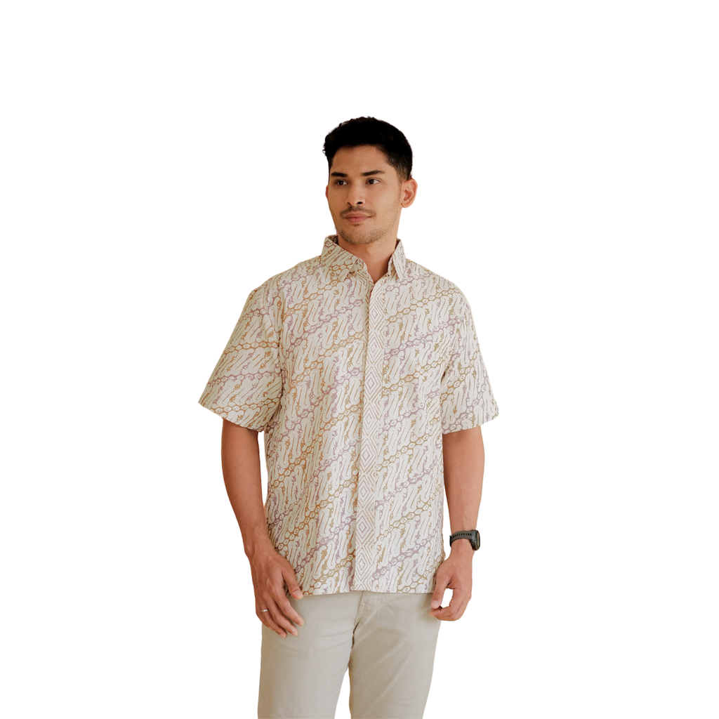 Kemeja Pria Short Sleeve-Regular Fit-Seri Kabut Sendu