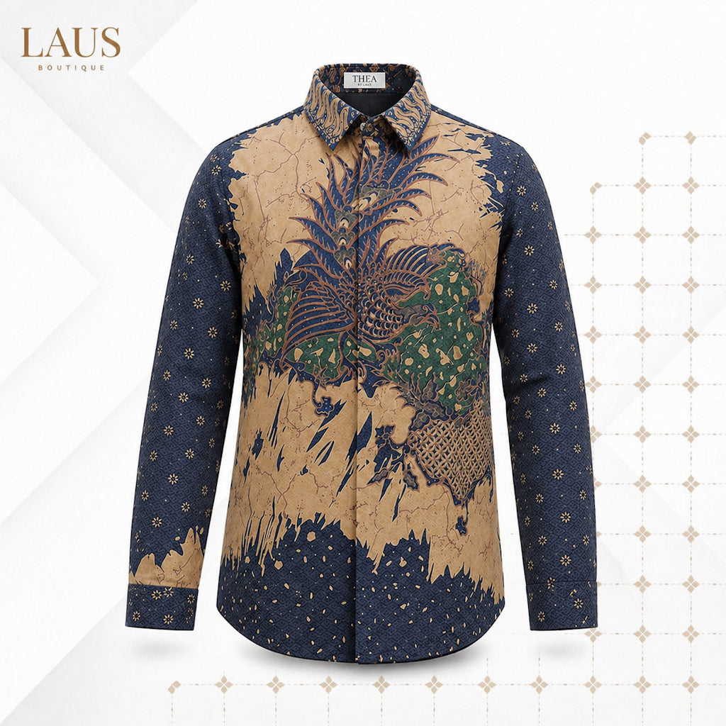 Kemeja Batik Pria Long Sleeve-Slim Fit-Seri Peacock